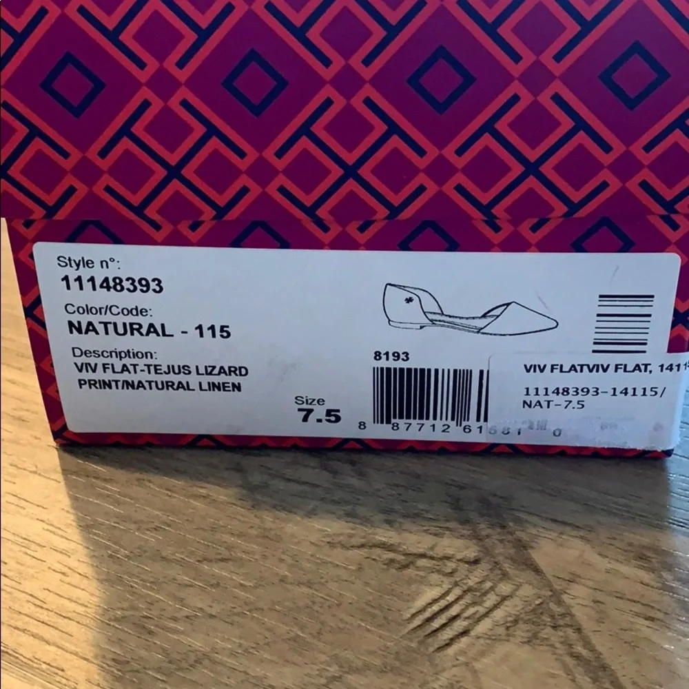 Tory Burch Cream and Brown Pointed Toe Flats